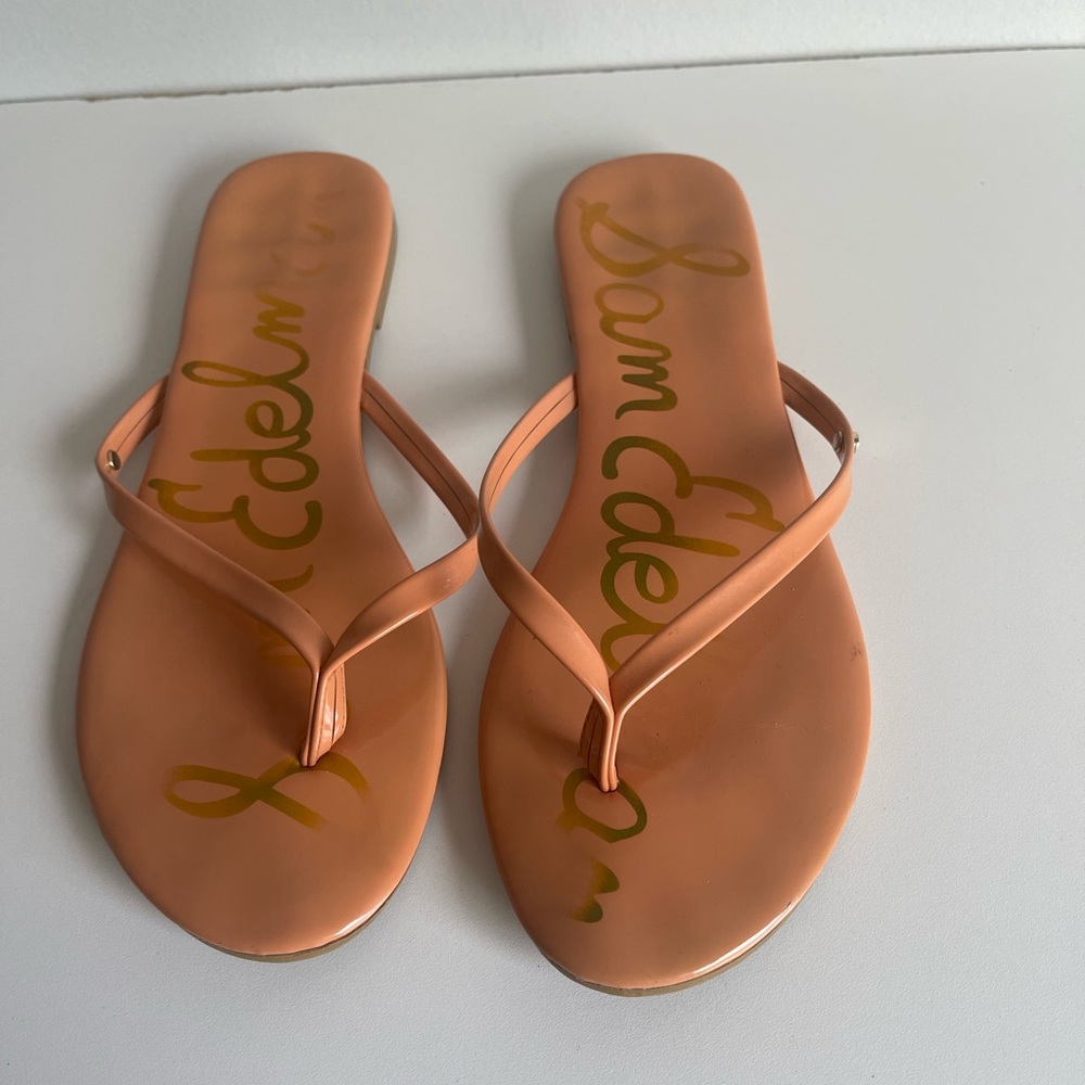 Sam Edelman Patent Leather Peach Sandals SZ 8.5